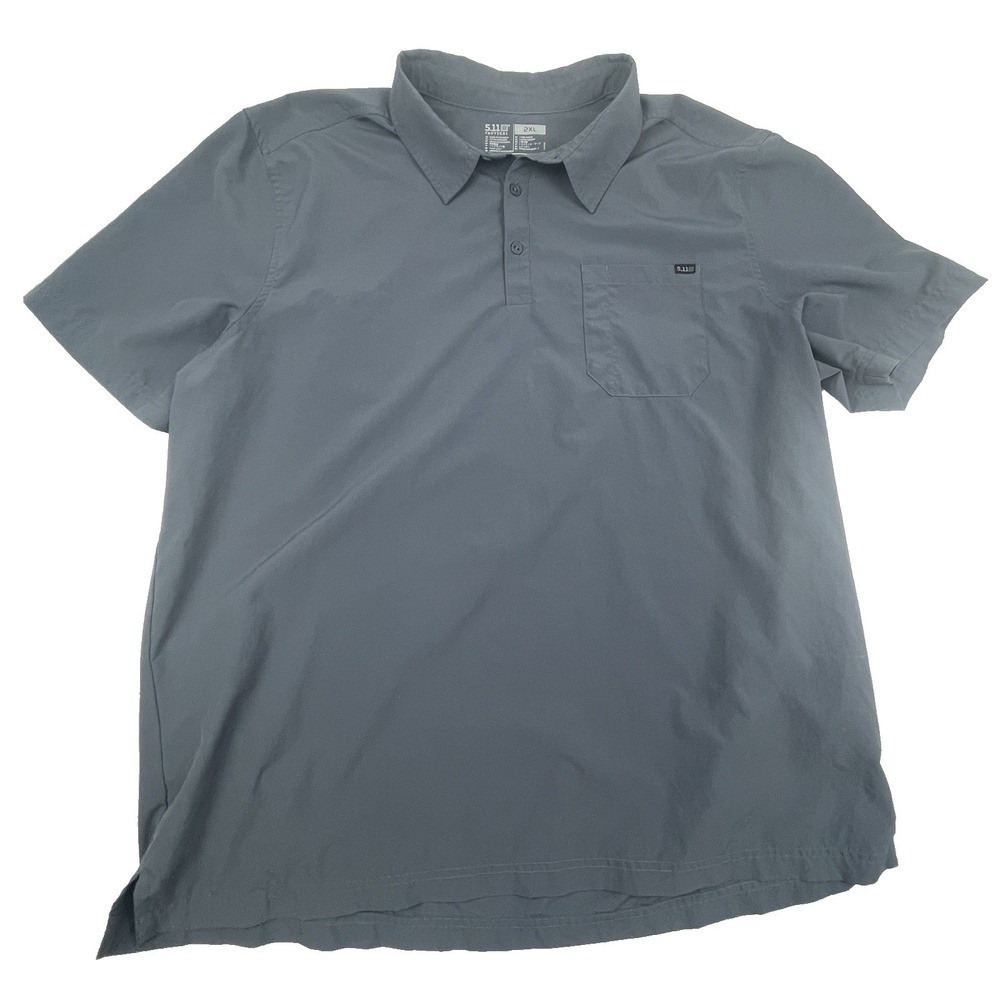 5.11 Tactical Men's pullover short sleeve shirt, grey, size 2XL